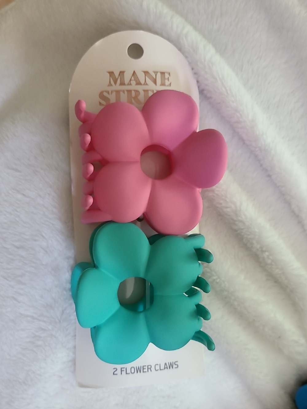 Mane Street Flower Claw Set — Pink & Teal